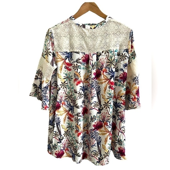 Umgee Floral Mini Swing Dress Size Small - Picture 2 of 4